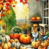 Gourds And Cat Diamond Painting