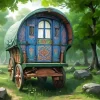 Gypsy Wagon In Forest Diamond Painting