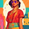 Indian Girl Pop Art Diamond Painting