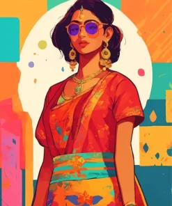 Indian Girl Pop Art Diamond Painting
