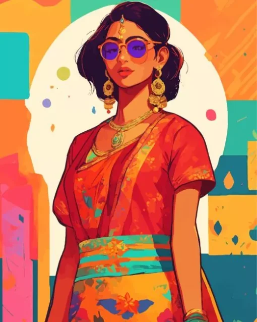 Indian Girl Pop Art Diamond Painting