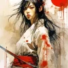 Katana Girl Diamond Painting