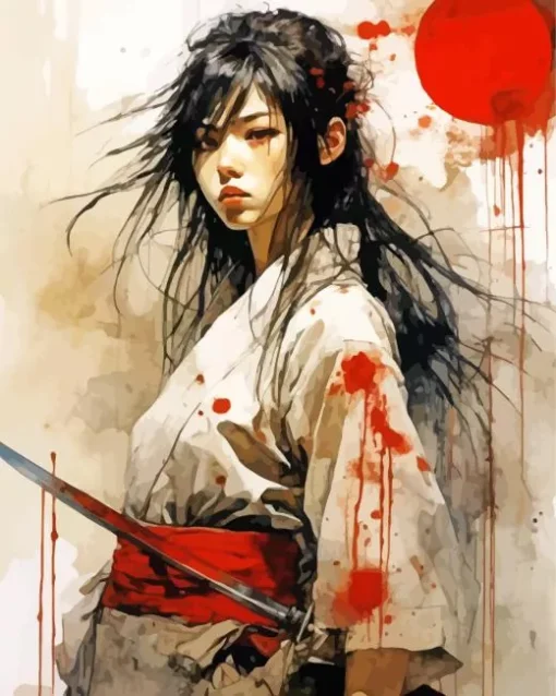 Katana Girl Diamond Painting