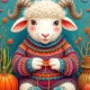 Knitting Sheep Diamond Painting
