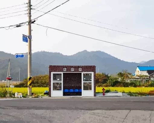 Korean Bus Stop Diamond Painting