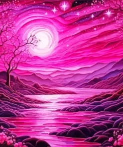 Pink Sunset Diamond Painting