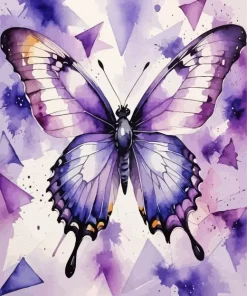 Purple Butterfly Art Diamond Painting