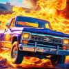 Purple Fire Truck Diamond Painting