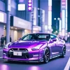 Purple Nissan Gtr Car Diamond Painting