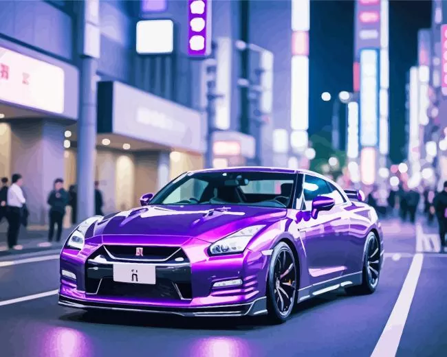 purple nissan gtr Diamond Paints Purple Nissan Gtr Car Diamond Painting