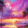 Purple Sunset Art Diamond Painting