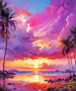Purple Sunset Art Diamond Painting