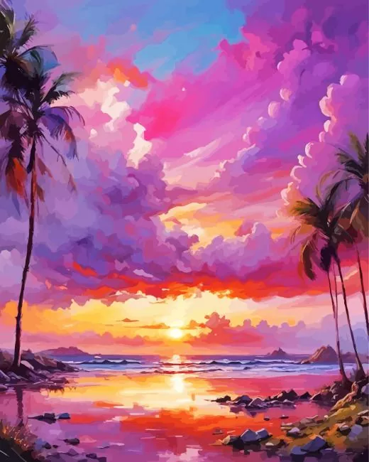 purple sunset art Diamond Paints Purple Sunset Art Diamond Painting
