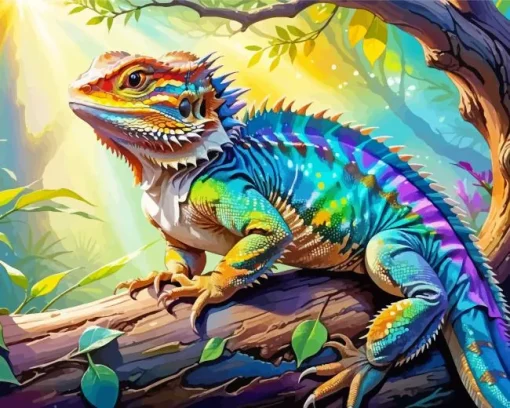 Rainbow Bearded Dragon Diamond Painting