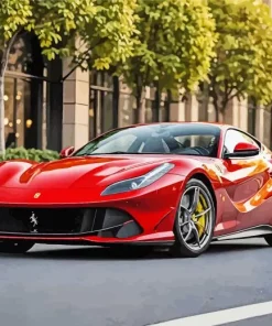 Red Ferrari 812 Diamond Painting