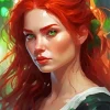 Red Head Woman Art Diamond Painting