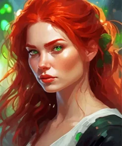 Red Head Woman Art Diamond Painting