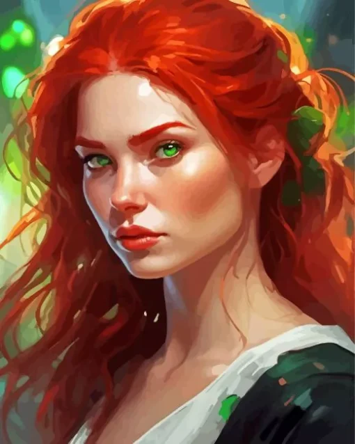 Red Head Woman Art Diamond Painting