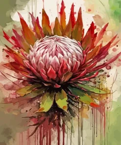 Splash Protea Art Diamond Painting