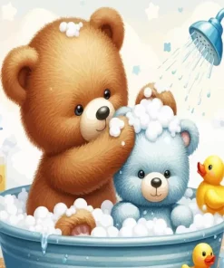 Teddy Bears Bathing Diamond Painting