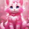 Adorable Pink Cat Diamond Painting