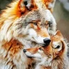 Brown Wolves Diamond Painting