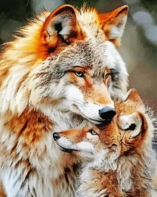 Brown Wolves Diamond Painting