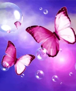 Bubbles Butterflies Diamond Painting
