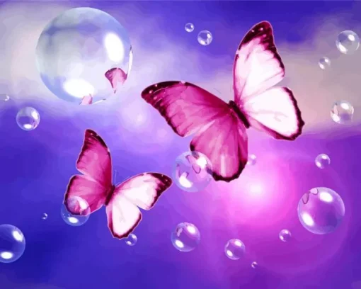Bubbles Butterflies Diamond Painting