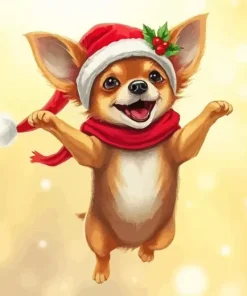 Christmas Brown Chiweenie Diamond Painting