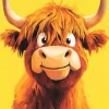 Funny Brown Highland Calf Diamond Painting