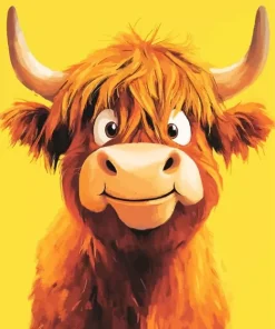 Funny Brown Highland Calf Diamond Painting