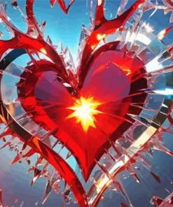 Glass Broken Heart Diamond Painting