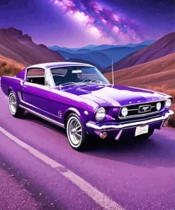 Ford Purple Car Diamond Painting