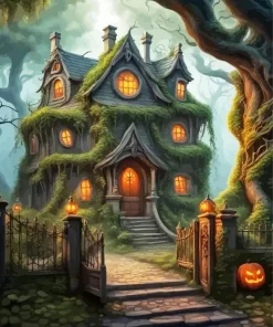 Aesthetic Forest House Diamond Painting