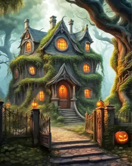 Aesthetic Forest House Diamond Painting