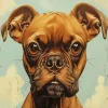Brown Boxer Dog Diamond Painting