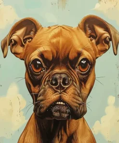 Brown Boxer Dog Diamond Painting