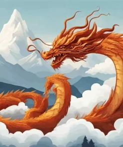 Brown Chinese Dragon Diamond Painting