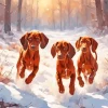 Brown Coonhound Dogs Diamond Painting