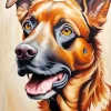 Brown Dog Face Diamond Painting