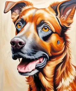 Brown Dog Face Diamond Painting