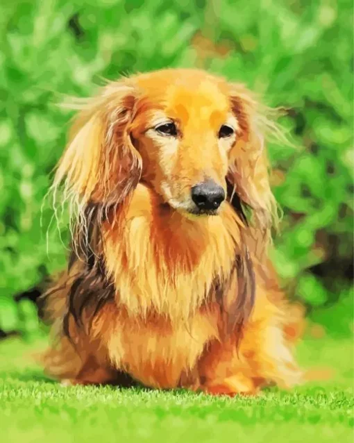 Brown Fluffy Dachshund Diamond Painting