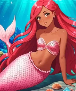 Brown Mermaid Diamond Painting