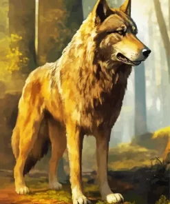 Brown Wolf Art Diamond Painting