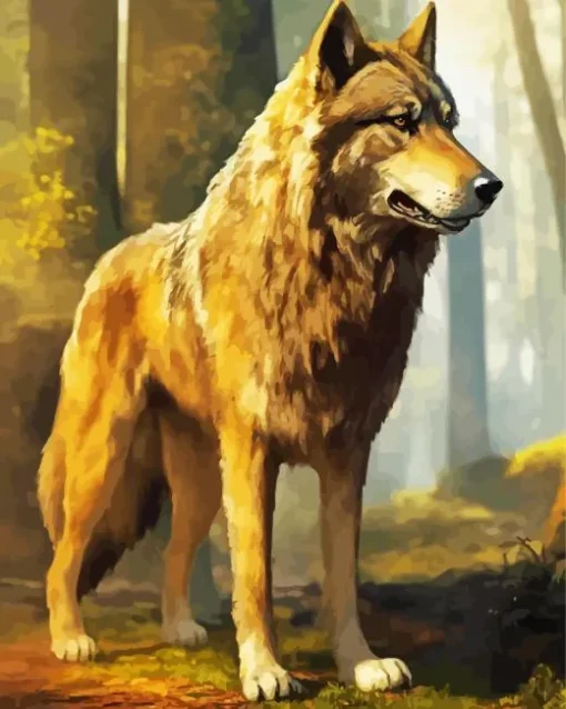 Brown Wolf Art Diamond Painting