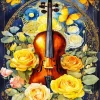 Cool Flowers Violin Diamond Painting