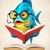 Fish With Glasses Reading Diamond Painting