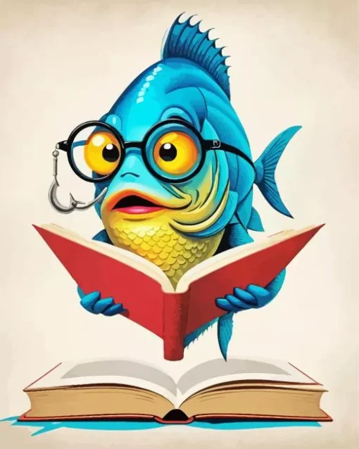 Fish With Glasses Reading Diamond Painting