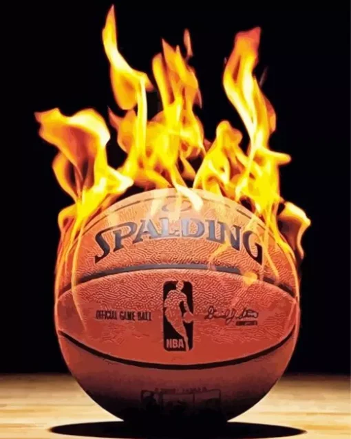 Flaming Basketball Art Diamond Painting